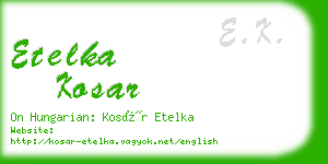 etelka kosar business card